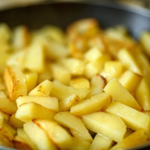 A plate of our pan fried potatoes recipe