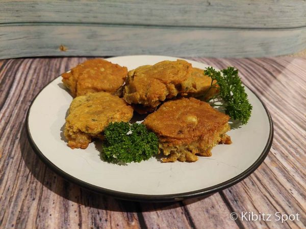 chickpea flour falafel  on a plate