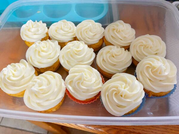 frosted gluten-free carrot cake muffins