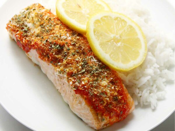 Harissa Salmon with Shredded Coconut