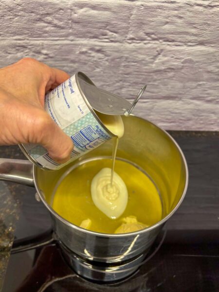 melted butter and condensed milk