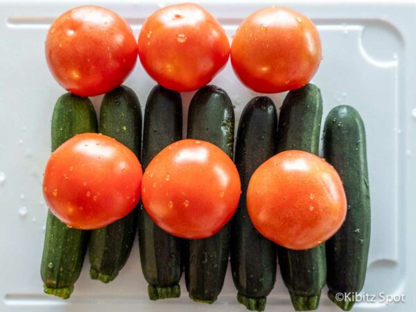 Fresh zucchini and tomato