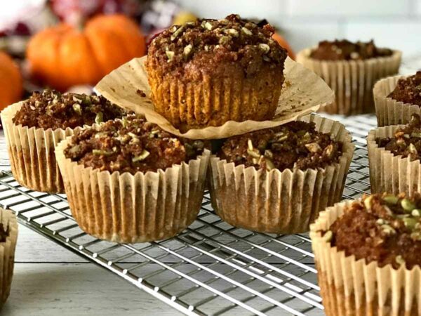 gluten free pumpkin streusel muffins