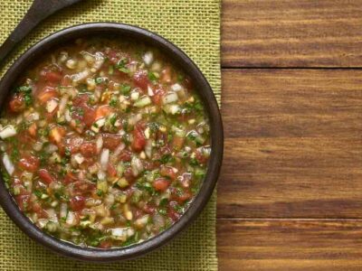 A bowl of our Chilean pebre recipe