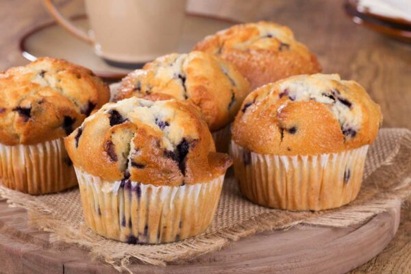 Gluten-free blueberry muffins with no topping