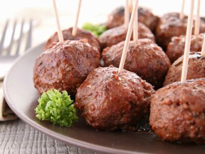 Gluten-free Swedish meatballs with toothpicks