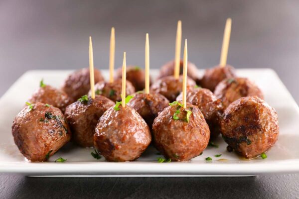 Gluten-free Swedish meatballs with toothpicks