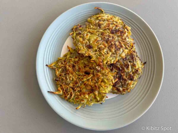 Plate of pancakes made from our vegan gluten free potato pancakes recipe