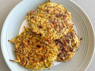 A plate with a single serve made from our vegan gluten free potato pancakes recipe