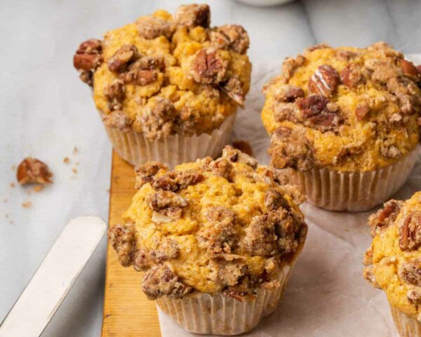 Gluten-free sweet potato muffins with streusel topping