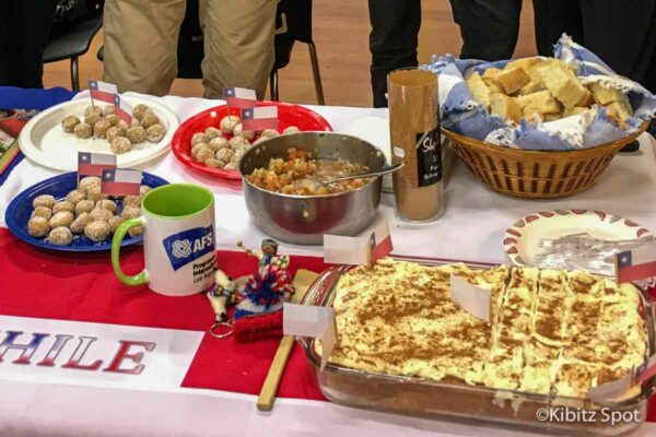 Chilean food at an international event hosted by AFS